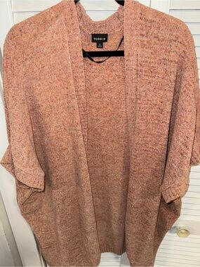 Torrid Peach Marled Open-Front Cardigan